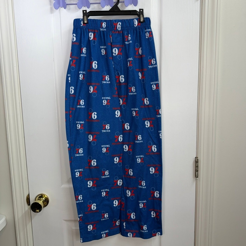 NBA youth boy's Philadelphia 76ers basketball pull on fleece pajama‎ pants large